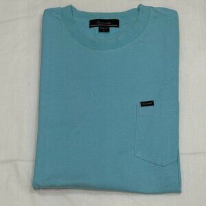 Faconnable Men's Crew Neck Single Pocket Short Sleeve T-Shirt -Light Sky Blue-XL